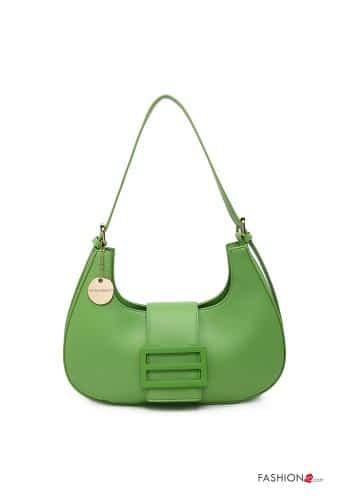Eine grüne Fashion-Tasche mit Metallverschluss, die sowohl modisch als auch trendig ist.