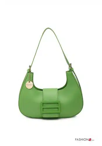 Eine grüne Fashion-Tasche mit Metallverschluss, die sowohl modisch als auch trendig ist.