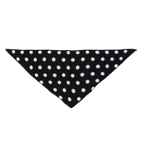Setze dein Statement mit diesem schwarzen, dreieckigen Bandana mit weißen Polka Dots - modern, stylisch und absolut im Trend.
