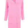Entdecke deinen stylischen, langärmligen Kapuzen-Cardigan in Pink mit offenen Fronten und großen Taschen von Janina Basic!.