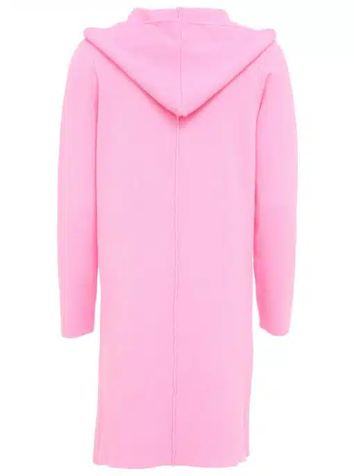 Entdecke deinen neuen Lieblingslook: Mit dem pinken, knielangen Kapuzenmantel von Zwillingsherz bist du immer stylish!.