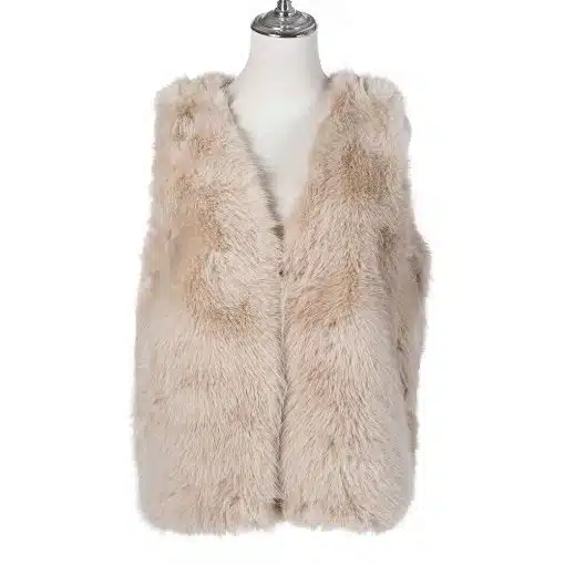 Entdecke deinen Style mit der beigen Mattea Fellweste - ärmellos, kuschelweich und ein absolutes Fashion-Must-have!.