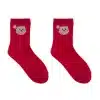 Zieh dir die Santa Sparkle Socks an: knallrote Socken mit coolen Santa-Gesichtern und stylischen weißen Akzenten - Xmas-Vibes pur!.