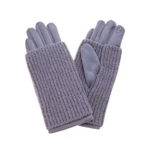 Entdecke deine neuen grauen Rosalind Handschuhe mit modernem Rippstrick - stylisch und vielseitig, perfekt für deinen Look!.