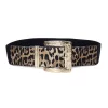 Entdecke deinen Trend: Breiter Leopardengürtel mit auffälliger, strukturierter Goldschnalle - das Fashion-Statement für dich!.
