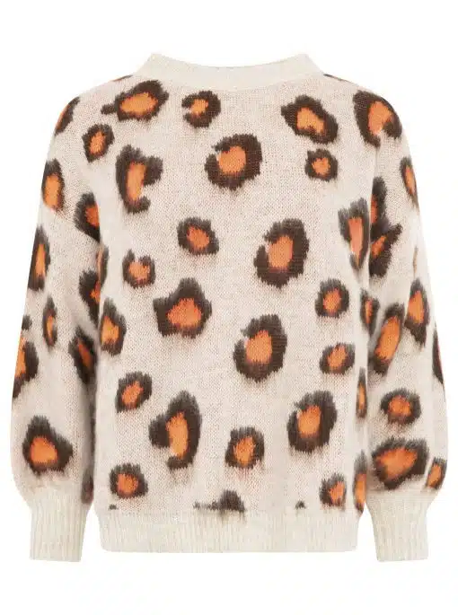 Mit dem Zwillingsherz Kuschel-Pullover "Soft Leo" trägst du ein Statement: Cremiger Chic mit wildem Leo-Print, trendy und bequem!.