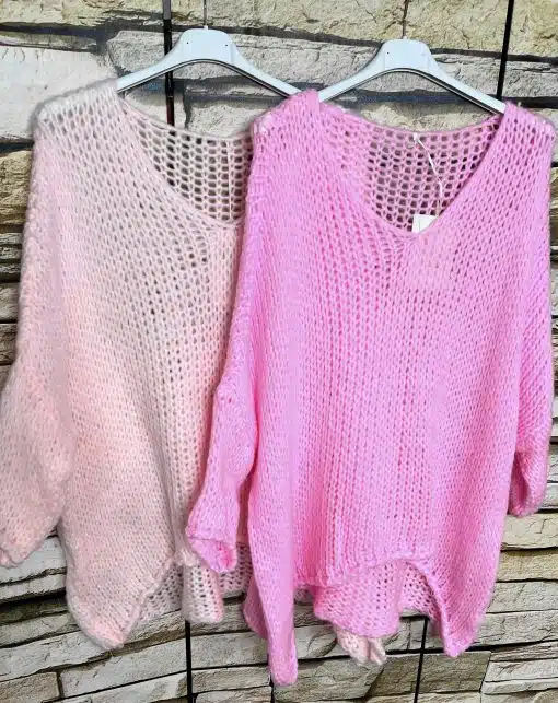 Entdecke deinen Style mit diesen angesagten Strickpullovern in zartem Rosa und leuchtendem Pink - perfekt für deinen Look!.
