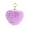 Hol dir diesen flauschigen, lilafarbenen Herz-Anhänger - mit goldener Schnalle und Schlüsselring, perfekt für deinen Style!.