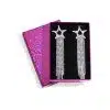 Entdecke deine Luxus Star Ohrstecker in Silber - funkelnd und modern, für dich edel inszeniert in einer glitzernden pinken Box.