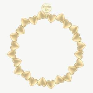 Dieses moderne Goldarmband mit Herzperlen und GINNO-Gravur setzt an deinem Handgelenk ein glänzendes Statement