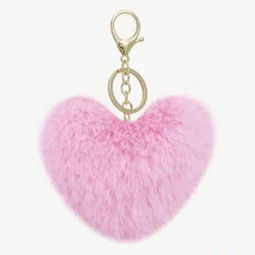 Verleihe deinem Look das gewisse Extra - der flauschige, pinke Herz-Anhänger glänzt modern an deinen Schlüsseln oder Taschen!.
