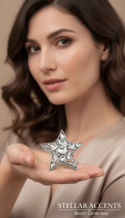 Halten Sie die funkelnde Star Magnet Brosche (Kopie) in Ihrer Hand und entdecke pure Brillanz aus der Stellar Accents Kollektion.