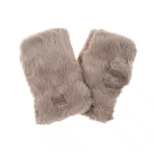 Erlebe modernen Style mit diesen flauschigen, hellbraunen Beverly Handstulpen - dein Must-have mit stylischem "Fashion Gloves"-Label!.