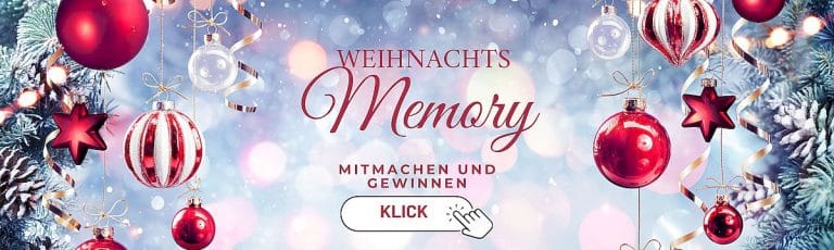 Tauche ein in festliche Stimmung: Rote und weiße Kugeln im Schnee laden dich zum weihnachtlichen Memory-Spiel ein!.