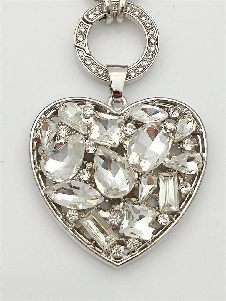 Chrystal Love Wechsel Anhänger: Herzförmiger Anhänger mit funkelnden Kristallen für stilvolle Individualität.