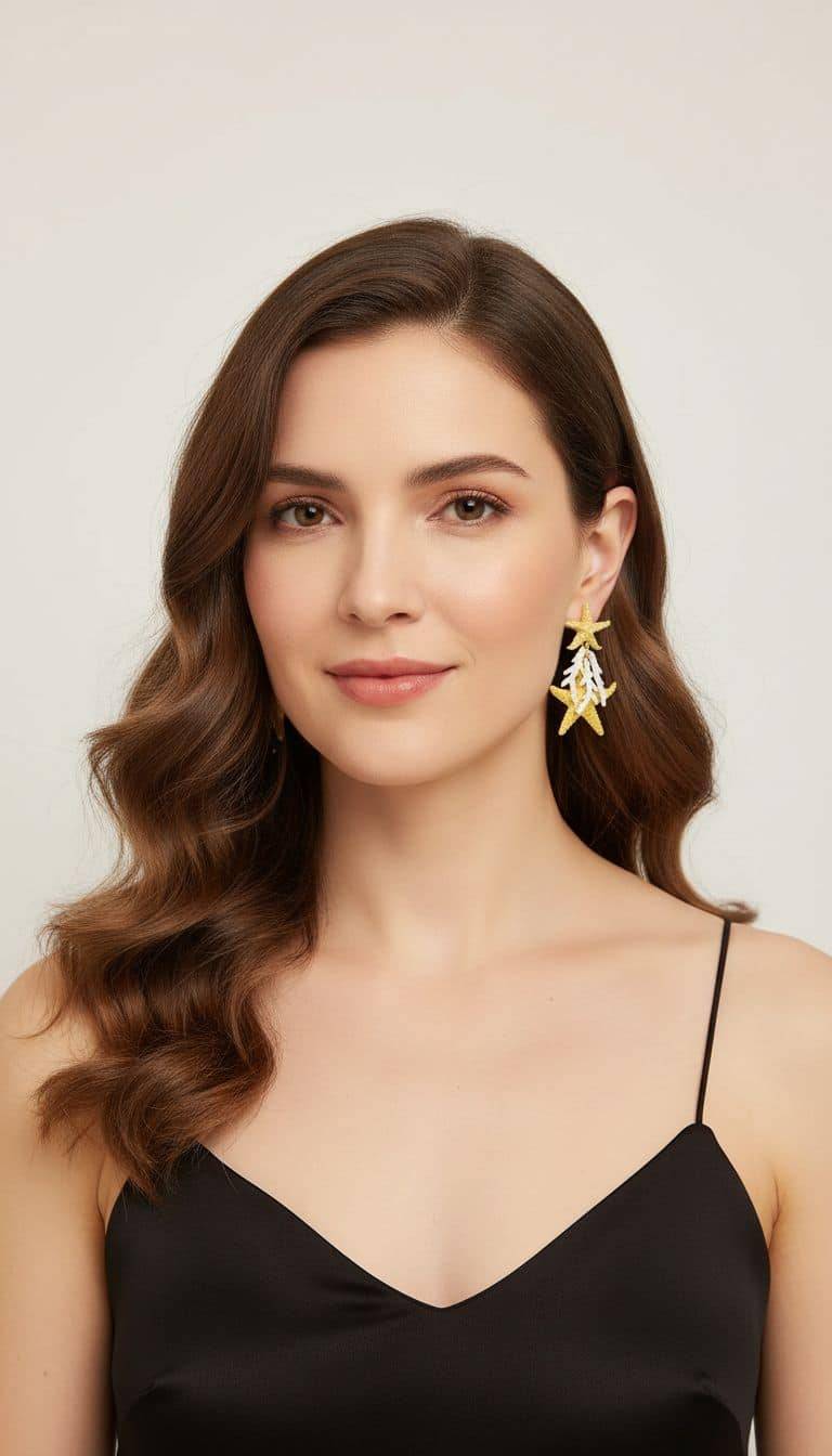 Stella Marina Maritim Ohrringe mit Seesternen für Damen. Maritimer Schmuck.