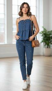 denim top