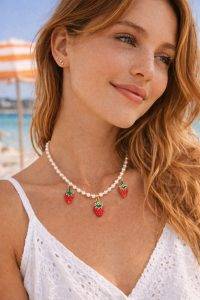 erdbeer pearl kette