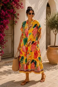 Frauen Sommerkleid mit Blumenmuster