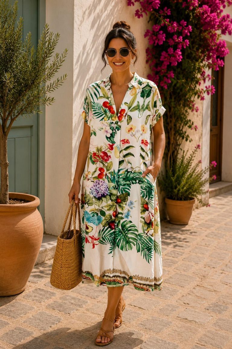 Blumenkleid im Urlaub (de-DE)