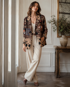 Frauen-Blazer mit auffälligem Muster