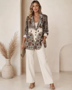Home - Modeshop Gefleckter Blazer mit Blumenmuster