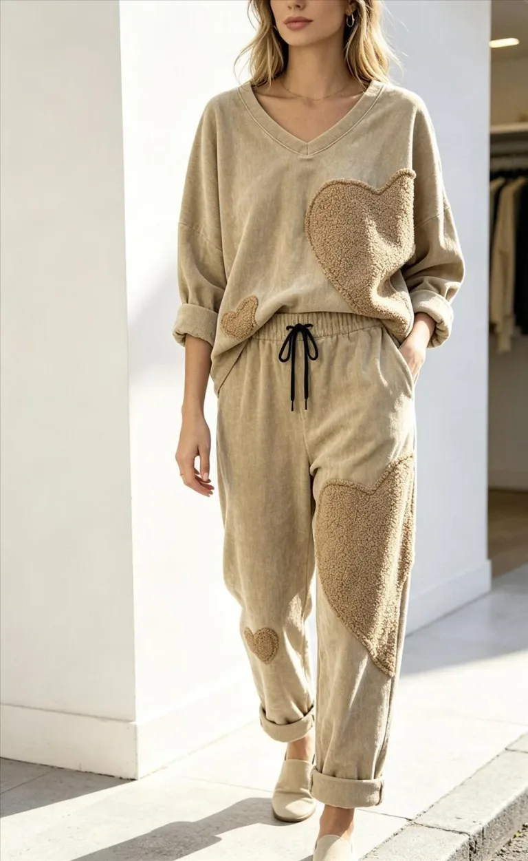 Herzapplikation Lounge Set Damen