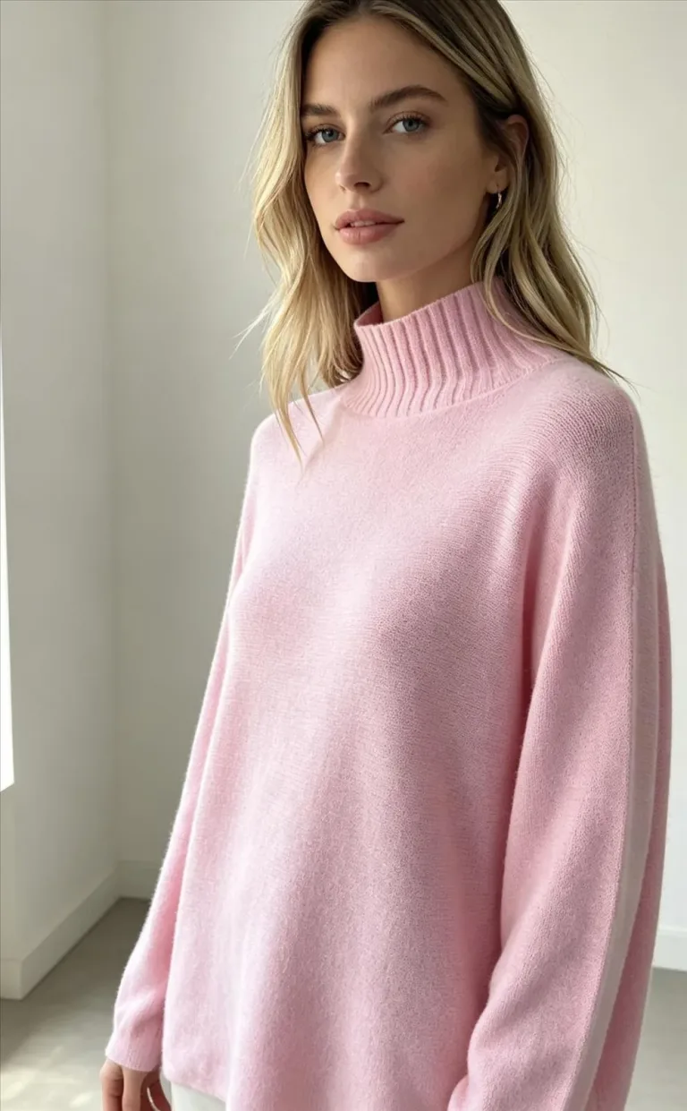 Rosa Pullover Modell Frau