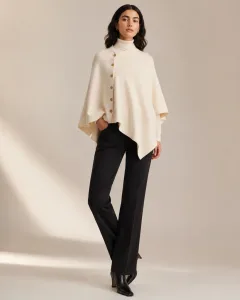 Damen Poncho mit Kragen