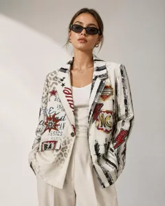 Home - Modeshop Damen-Blazer mit Print