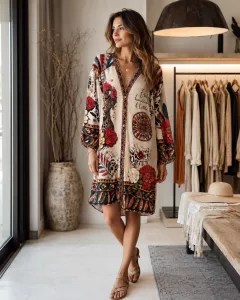 Frauenkleid mit Blumenprint