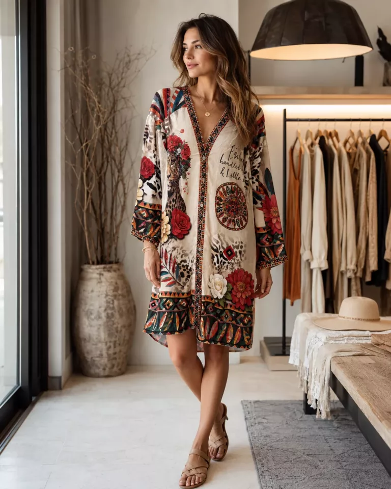 Frauenkleid mit Blumenprint