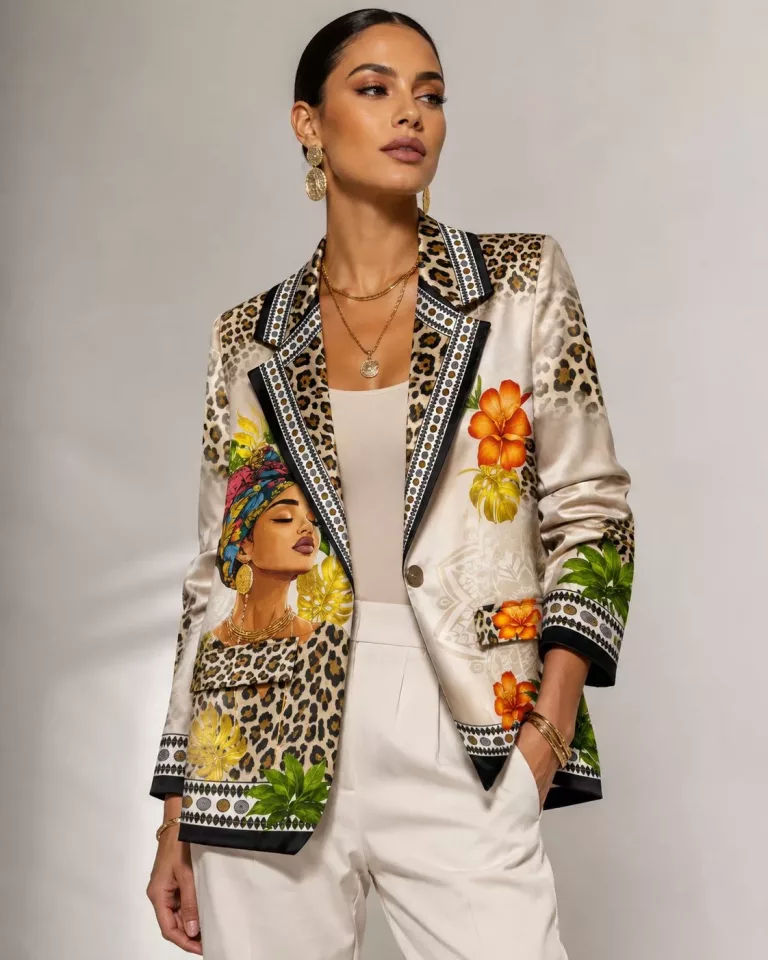 Modischer Damenblazer mit Print