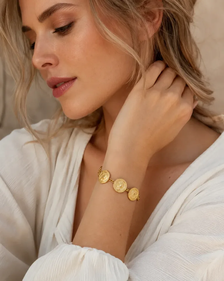 Gold bracelet with coins