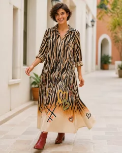 Frauenkleid mit Zebra-Muster