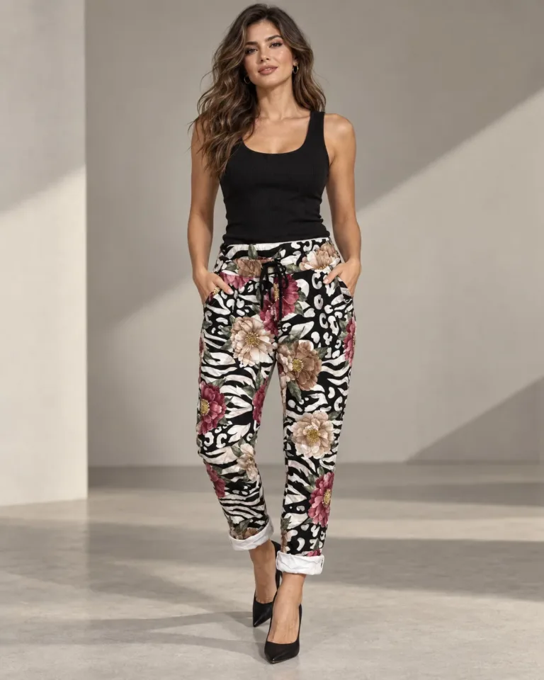 Gemusterte Hose mit Blumenprint
