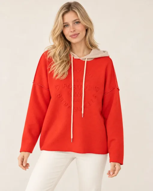 Rotes Sweatshirt mit Aufdruck