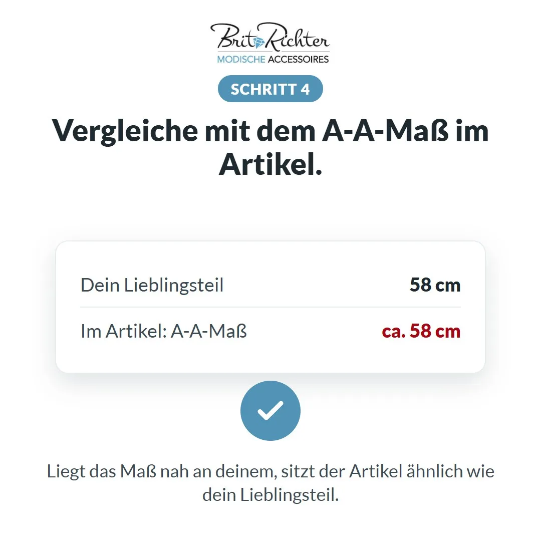 Schritt 4: Vergleiche dein Maß mit dem A-A-Maß im Artikel.